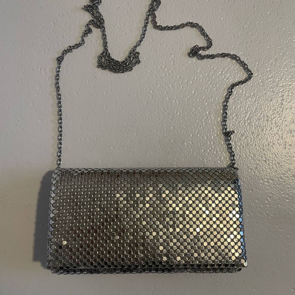 Gunne Sax by Jessica McClintock Silver Sequin evening handbag